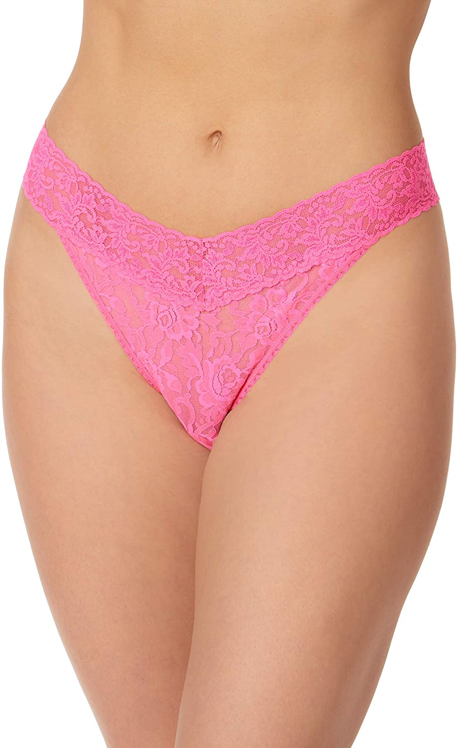 hanky panky, Signature Lace Original Rise Thong, One Size (4-14) Apparel & Accessories > Clothing > Underwear & Socks > Underwear hanky panky Fiesta Pink One Size 