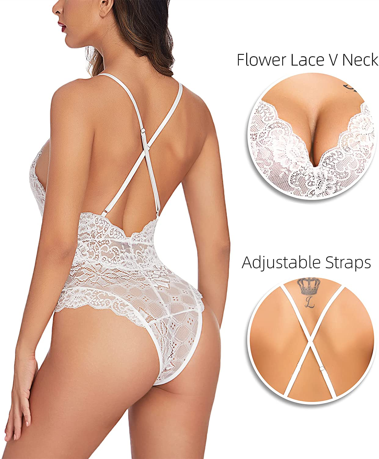 Avidlove Women Teddy Lingerie One Piece Babydoll Mini Bodysuit Apparel & Accessories > Clothing > Underwear & Socks > Lingerie Avidlove   