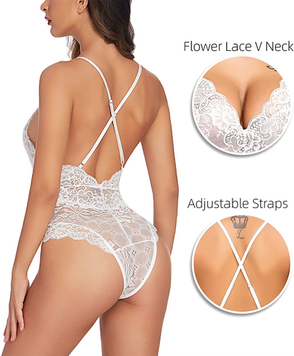 Avidlove Women Teddy Lingerie One Piece Babydoll Mini Bodysuit Apparel & Accessories > Clothing > Underwear & Socks > Lingerie Avidlove   