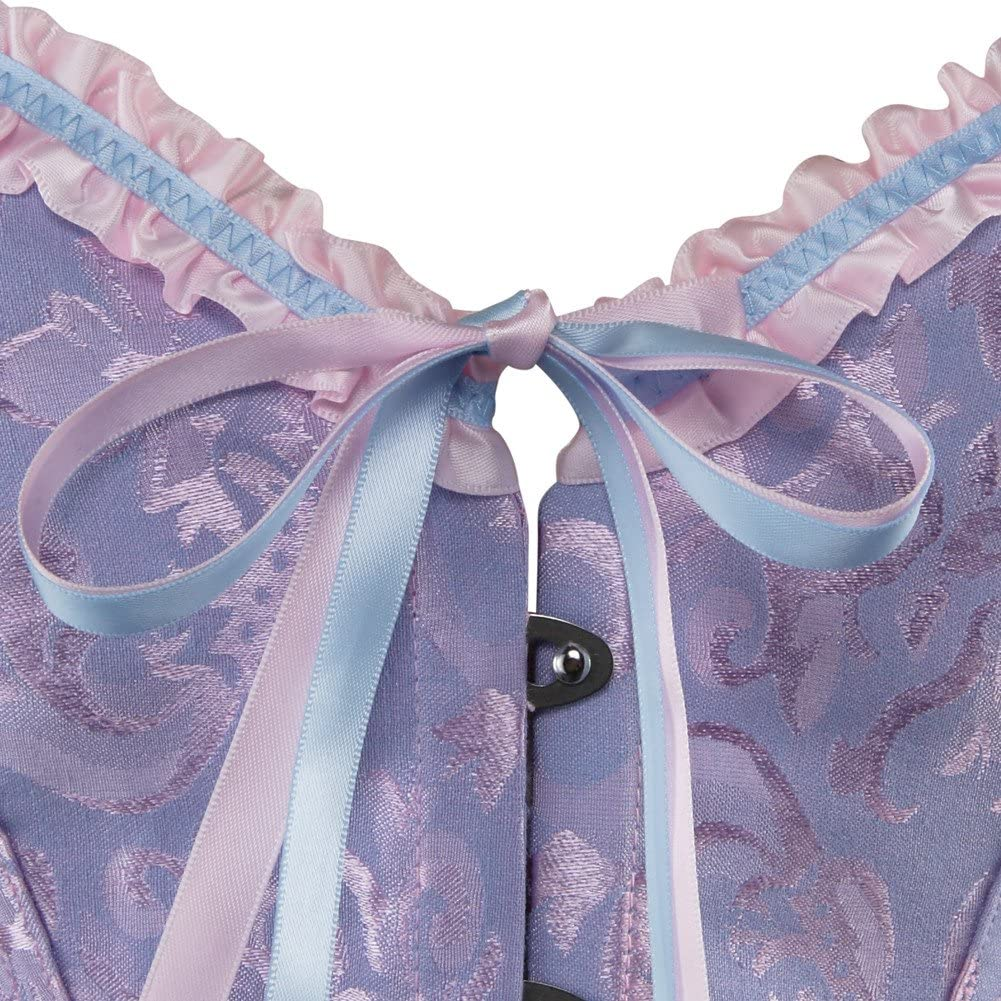 Women Lace up Back Sexy Floral Corset for Women Lingerie Bustier Top plus Size Apparel & Accessories > Clothing > Underwear & Socks > Lingerie Zhitunemi   