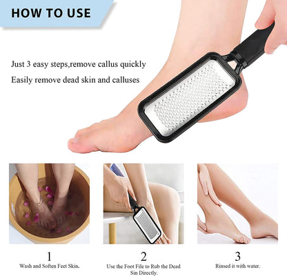 Setsail Foot File Callus Remover Metal Surface Foot Scrubber Premium Stainless Steel Pedicure Tools Can Be Used on Both Wet and Dry Feet, Foot Scraper for Dead Skin Foot Care Health & Beauty > Personal Care > Foot Care SetSail   