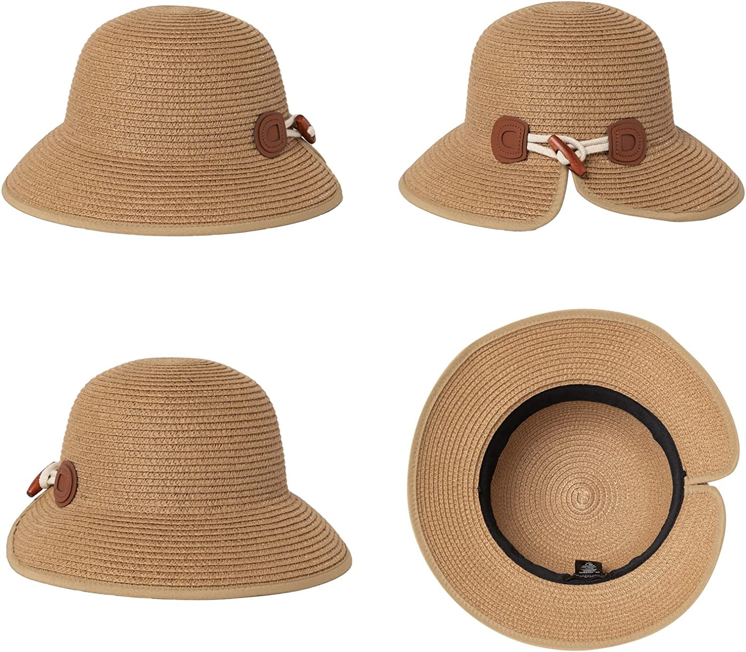 Comhats Straw Sun Hats for Women Summer Bucket UV Sun Protection Packable Foldable Fishing Gardening Hiking Travel Apparel & Accessories > Clothing Accessories > Hats Comhats   