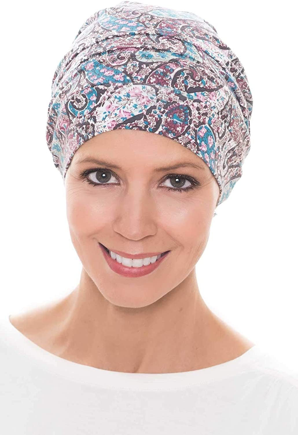 Cardani® Mod Slouchy Snood Turban - Viscose from Bamboo Hat Apparel & Accessories > Clothing Accessories > Headwear Cardani Luxury Bamboo - Multi Paisley One Size 