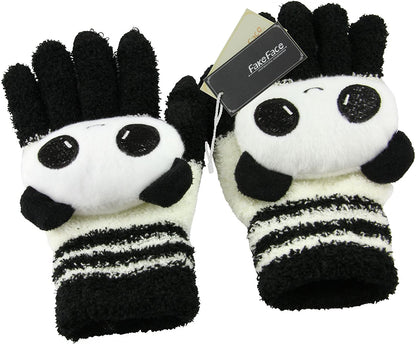 Cute Panda Winter Wool Touchscreen Gloves for Women Girls Windproof Warm Knit Texting Gloves Mittens Gift for Christmas Day Apparel & Accessories > Clothing Accessories > Gloves & Mittens FakeFace   