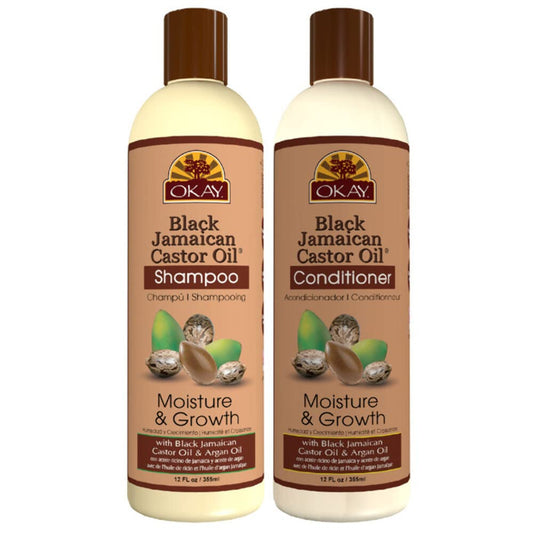OKAY Shampoo & Conditioner Black Jamaican Castor Oil Hair Care Set |Moisture & Growth | Helps Strengthen & Regrow Hair | Sulfate, Silicone, Paraben Free for All Hair Types | Set of 2 X 12Oz Health & Beauty > Personal Care > Hair Care Okay   