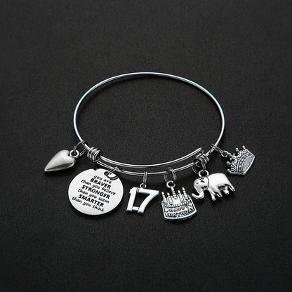 Birthday Gifts for Women Girls Bracelet, Expandable Charm Bracelets 5Th 6Th 7Th 8Th 9Th 10Th 20Th 30Th 40Th 50Th 60Th 70Th 80Th 90Th Birthday Gift for Friend, Mom, Daughter, Niece, Sister, Grandma Apparel & Accessories > Jewelry > Bracelets M MOOHAM   
