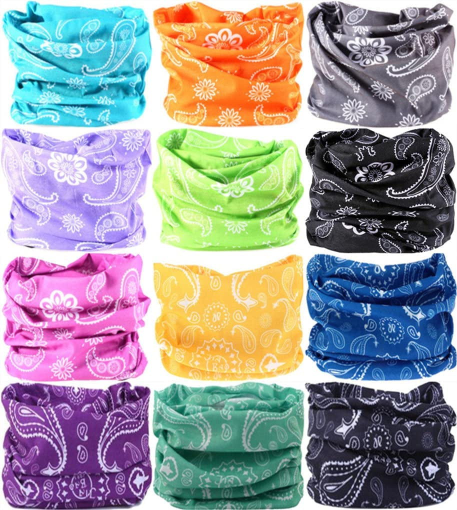 VANCROWN Headband Neck Gaiter Head Wrap Headwear Face Mask Magic Scarf Bandana for Men and Women Apparel & Accessories > Clothing Accessories > Headwear VANCROWN 12PCS.Animal Print 1  