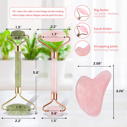Deciniee Jade Roller for Face,Gua Sha Massage Tool,Rose Quartz Jade Roller and Gua Sha 6 in 1 Face Massager Women Gift Set,Anti-Aging Authentic Facial Beauty Roller-Rejuvenate Skin and Remove Wrinkles Health & Beauty > Personal Care > Cosmetics > Cosmetic Tools > Skin Care Tools Deciniee   