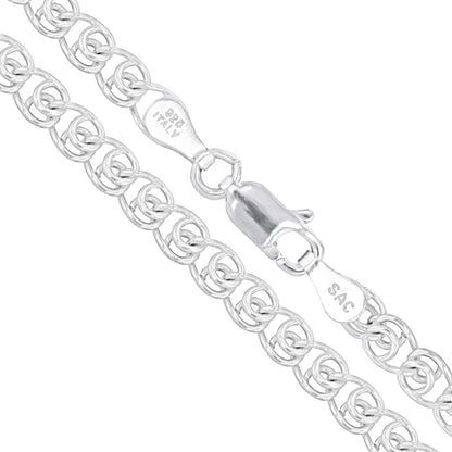 Sterling Silver Italian Love Heart Chain Solid 925 Italy Infinity Promise Necklace Apparel & Accessories > Jewelry > Anklets Sac Silver 5.5mm − 24"  