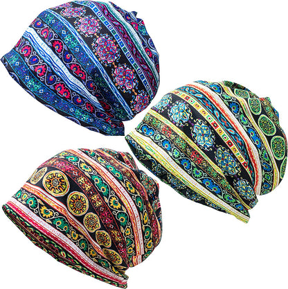Kayier Women'S Baggy Casual Chemo Beanie Hats Headwear Caps Apparel & Accessories > Clothing Accessories > Headwear Kayier 3 Pack-a  
