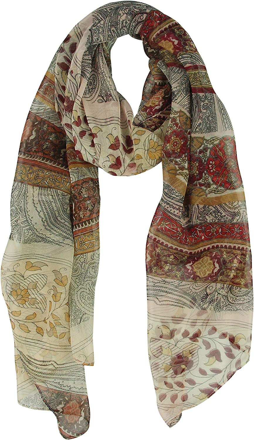 Long Chiffon Sheer Scarf Gradient - Pantonight Shaded Colors Lightweight Scarf for Womens Apparel & Accessories > Clothing Accessories > Scarves & Shawls PANTONIGHT Brown 722  