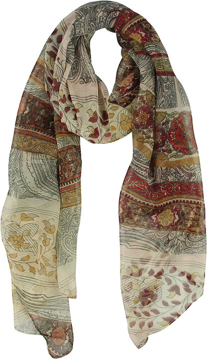 Long Chiffon Sheer Scarf Gradient - Pantonight Shaded Colors Lightweight Scarf for Womens Apparel & Accessories > Clothing Accessories > Scarves & Shawls PANTONIGHT Brown 722  
