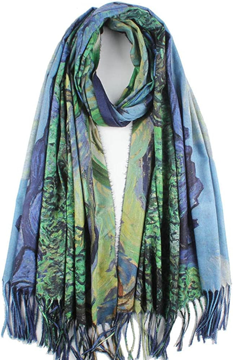 Soft Cashmere Feel Scarf for Women Elegant Art Print Winter Warm Scarves Large Shawl Wrap Monet Klimt Van Gogh Gifts Apparel & Accessories > Clothing Accessories > Scarves & Shawls Umjetnost C04  