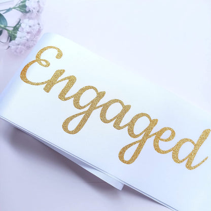 Magnusson'S Garden Engaged AF Sash, I Said Yes Couple Wedding Party, Bridal Shower, Bachelor, Bachelorette, Engagement Party Accessory, Gift for Women, Bride, Groom-To-Be, Future Mr and Mrs, Gold Apparel & Accessories > Clothing Accessories > Sashes Magnusson's Garden   