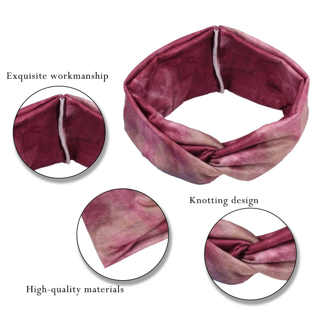 Gortin Boho Headbands Criss Cross Hair Bands Stretch Yoga Sweatband Turban Tie Dye Wide Head Wraps Twist Head Bands for Women and Girls4 Pcs (A-Tie Dye) Apparel & Accessories > Clothing Accessories > Bandanas & Headties GORTIN   