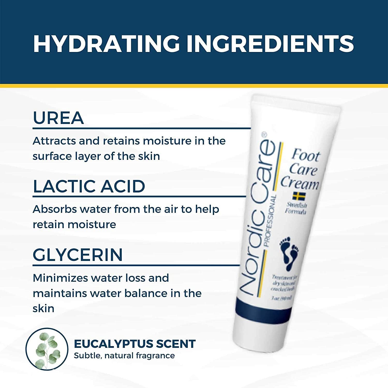 Nordic Care Foot Care Cream, 3 Oz. | Foot Lotion for Cracked & Dry Skin | for Dry Feet, Cracked Heels & Callus Removal | Hypoallergenic & Lanolin-Free | Essential Oils, Eucalyptus, Urea & Glycerin Health & Beauty > Personal Care > Foot Care Nordic Care   