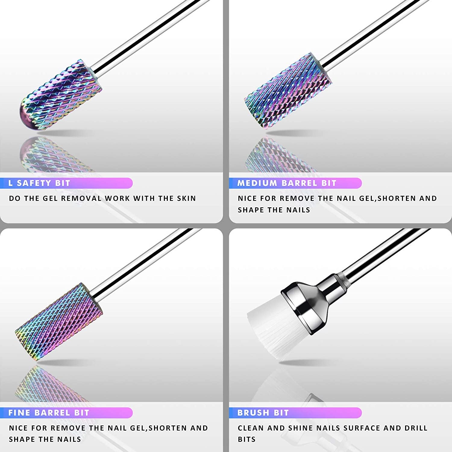 INFELING Nail Drill Bits Set - Nail Bits for Nail Drill, Efile Nail Drill Bits for Acrylic Nails 10Pcs 3/32 Inch Nail Bits for Remove Acrylic Gel Nails Cuticle Manicure Pedicure Tools Health & Beauty > Personal Care > Cosmetics > Cosmetic Tools > Nail Tools INFELING   