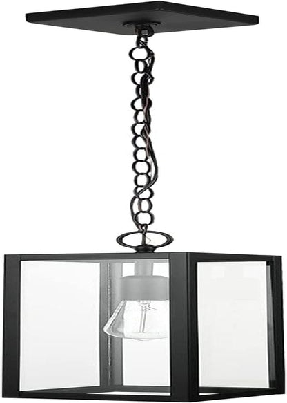 44176 1-Light Outdoor Indoor Wall Sconce, Matte Black, Glass Panes, Weather Resistant, Wall Lighting, Wall Lamp Dimmable, Kitchen Sconces Wall Lighting, Home Improvement, Porch Light Matte Black (Pendant)