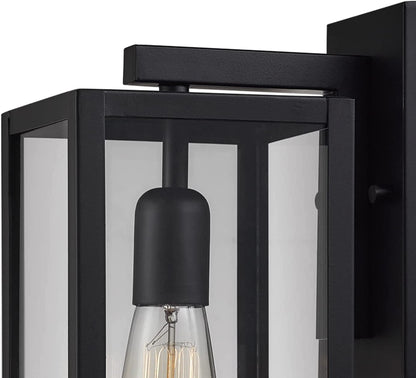 44176 1-Light Outdoor Indoor Wall Sconce, Matte Black, Glass Panes, Weather Resistant, Wall Lighting, Wall Lamp Dimmable, Kitchen Sconces Wall Lighting, Home Improvement, Porch Light