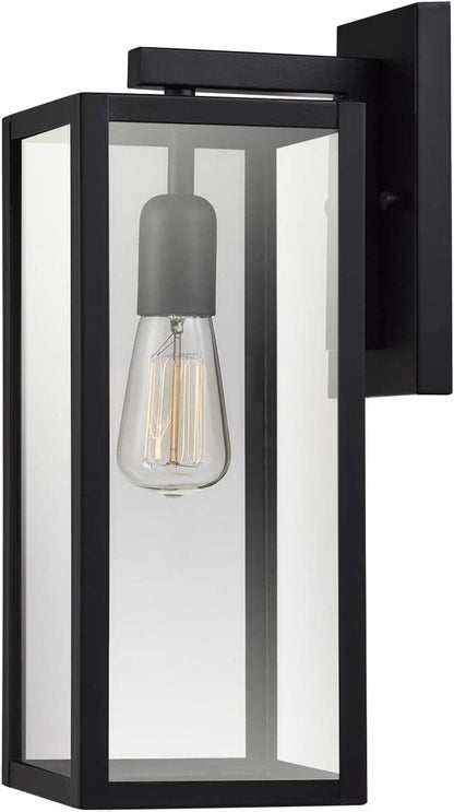 44176 1-Light Outdoor Indoor Wall Sconce, Matte Black, Glass Panes, Weather Resistant, Wall Lighting, Wall Lamp Dimmable, Kitchen Sconces Wall Lighting, Home Improvement, Porch Light Matte Black