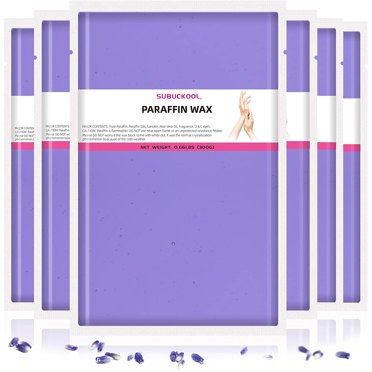 Refill Paraffin Wax, SUBUCKOOL Paraffin Bath Bulk 6 Pack, Rose Scented Paraffin Wax Blocks 4 Lbs for Hands & Feet Care, Use to Relieve Arthitis Pain and Stiff Muscles - Deeply Hydrates and Protects Health & Beauty > Personal Care > Foot Care SUBUCKOOL a.Lavender-Purple  