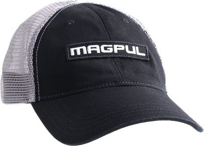 Magpul Trucker Hat Snap Back Baseball Cap, One Size Fits Most Apparel & Accessories > Clothing Accessories > Hats Magpul Wordmark Garment Washed Black/Charcoal One Size 