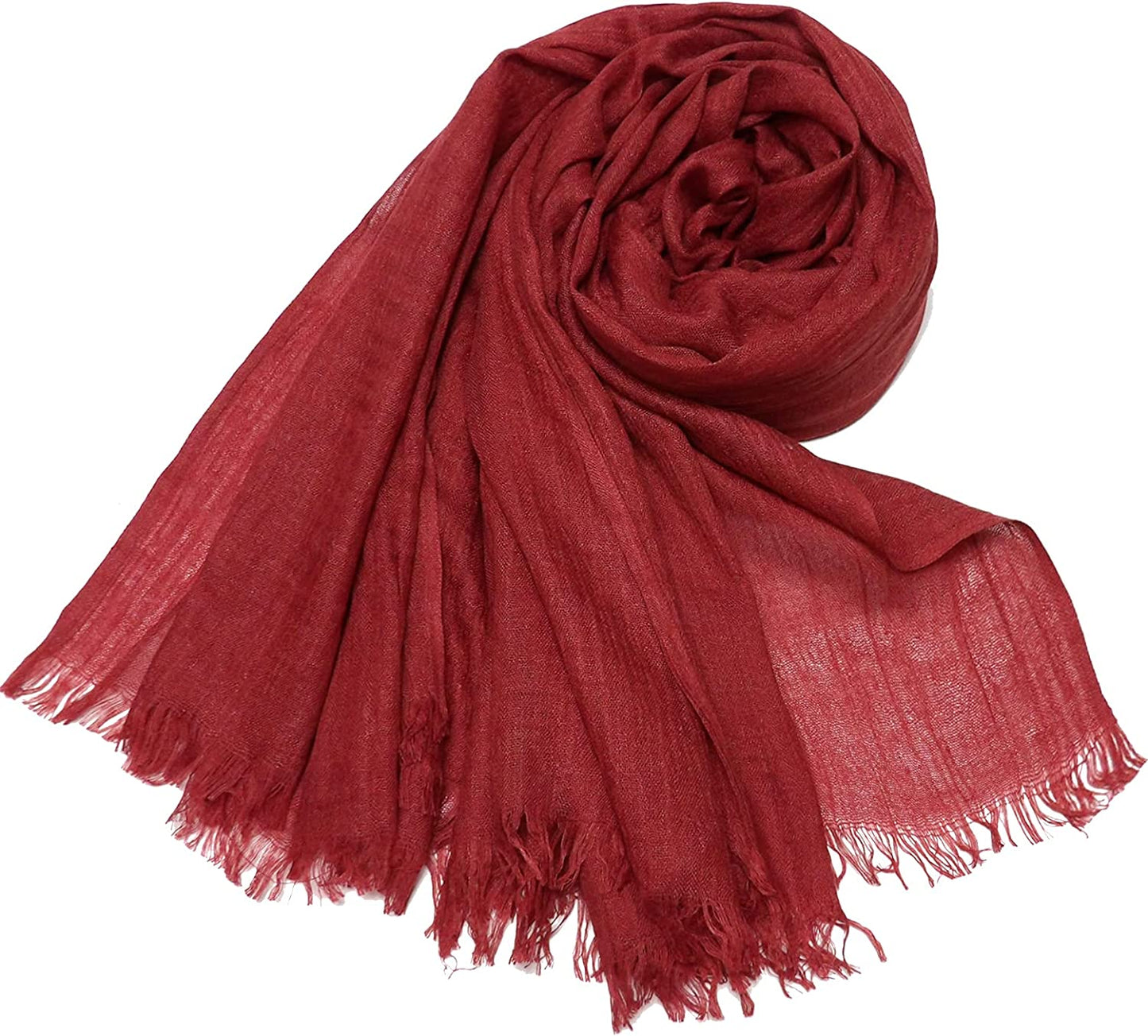 Women Summer Scarfs Lightweight Large Long Gauze Shawl Linen Beach Wrap Plain 75”×43” Apparel & Accessories > Clothing Accessories > Scarves & Shawls Gragengs   
