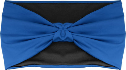Moko Headband for Women, Versatile Turban Headband Hair Wrap Multi-Style Casual Sports Headwear, Stretchy Breathable Moisture Wicking Microfiber Head Wrap for Workout, Running, Yoga Apparel & Accessories > Clothing Accessories > Headwear MoKo Black with Indigo Elastic 