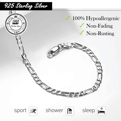 Chicsilver 925 Sterling Silver Ankle Bracelet for Women, Simple Durable Cuban Link/Figaro/Twist Rope Chain Anklets for Beach Party(With Gift Box) Apparel & Accessories > Jewelry > Anklets ChicSilver Jewelry   