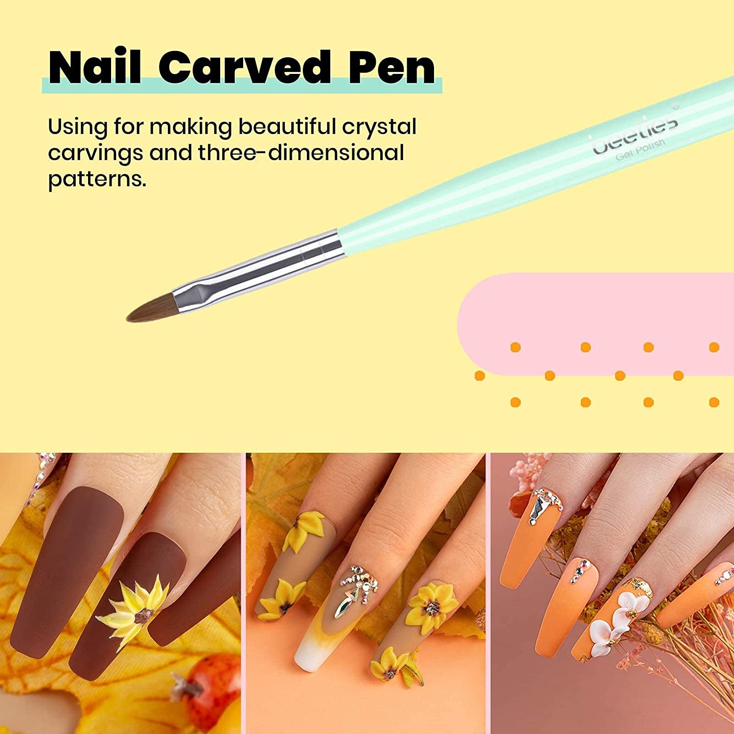 Beetles Nail Art Brushes Set Gel Polish Nail Art Design Pen Painting Tools with Nail Extension Gel Brush, Builder Gel Brush, Nail Art Liner Brush and Nail Dotting Pen for Salon at Home DIY Manicure Health & Beauty > Personal Care > Cosmetics > Cosmetic Tools > Nail Tools beetles Gel Polish   
