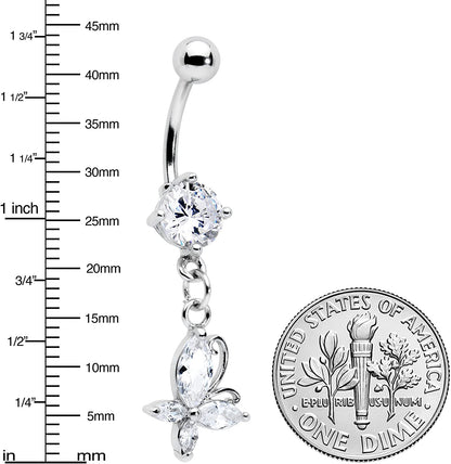 Body Candy Stainless Steel Clear Accent Butterfly Dangle Belly Ring Apparel & Accessories > Jewelry > Body Jewelry Body Candy   