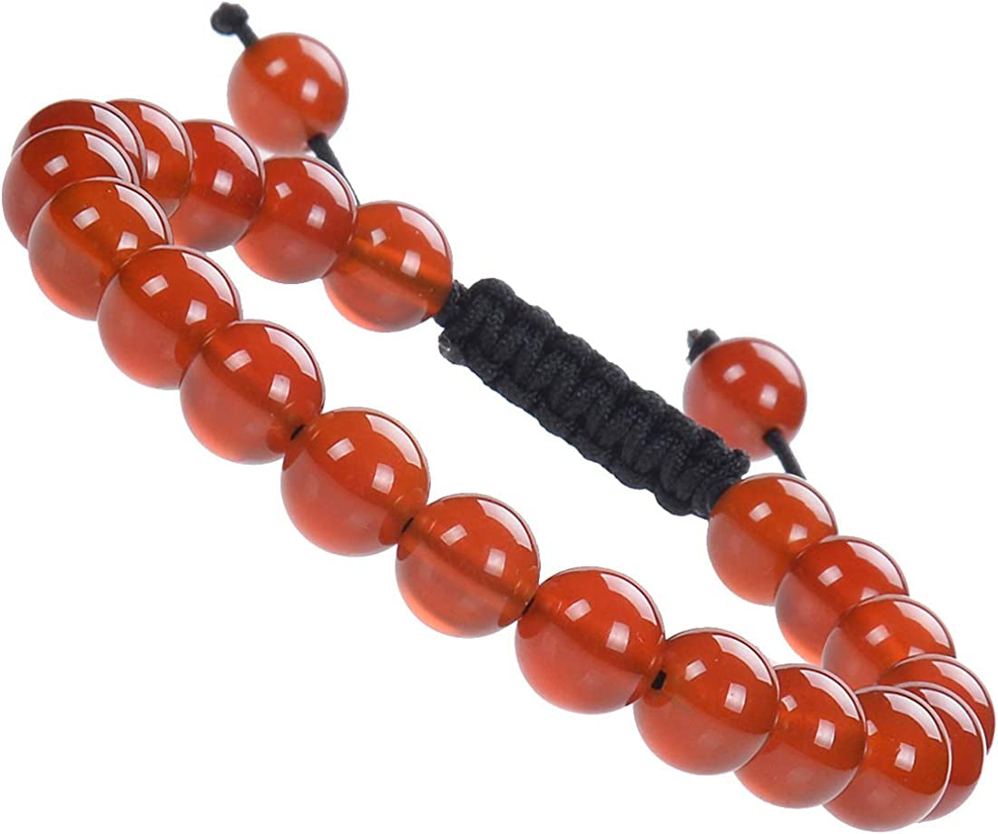 Massive Beads Natural Healing Power Gemstone Crystal Beads Unisex Adjustable Macrame Bracelets 8Mm Apparel & Accessories > Jewelry > Bracelets MASSIVE BEADS Carnelian  