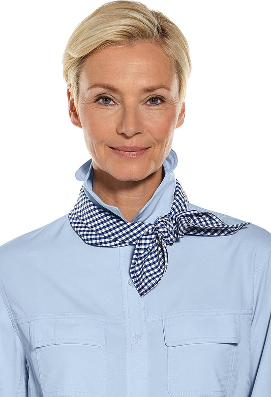 Coolibar UPF 50+ Men'S Women'S Mackinac Sun Bandana - Sun Protective Apparel & Accessories > Clothing Accessories > Bandanas & Headties Coolibar Navy Gingham One Size 