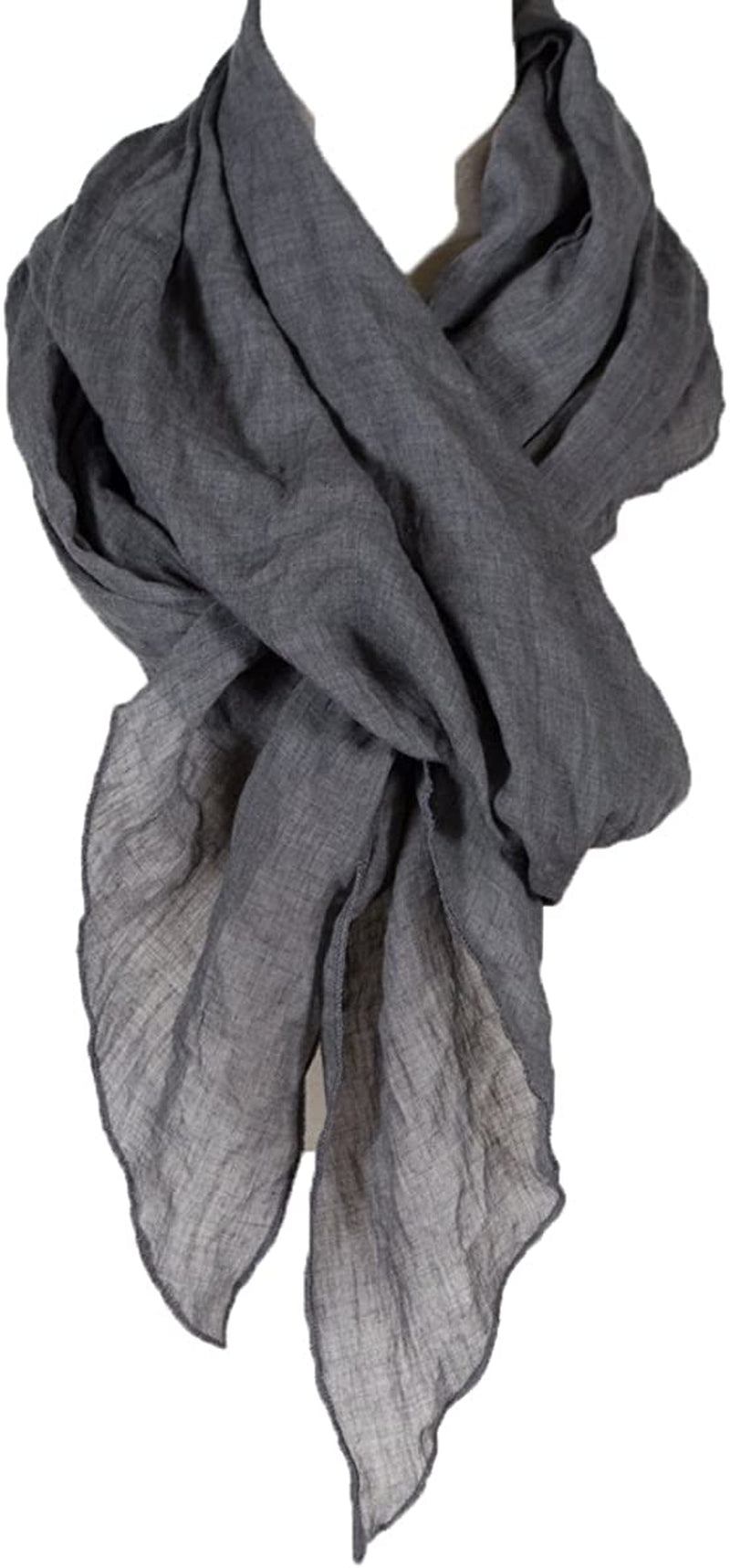 Cotton Solid Color Wrinkle Linen Scarf, Fashion Scarf, Multi Color, Beach Scarf Apparel & Accessories > Clothing Accessories > Scarves & Shawls Aleena Charcoal One Size 
