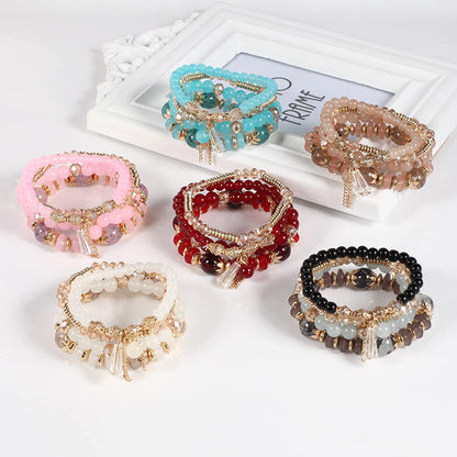 Solosoya Bohemian Boho Stackable Bracelets for Women Set, Girls Stretch Multilayer Stack Beads Colorful Beaded Charm Bracelets Girl Handmade Jewelry Apparel & Accessories > Jewelry > Bracelets Solosoya   