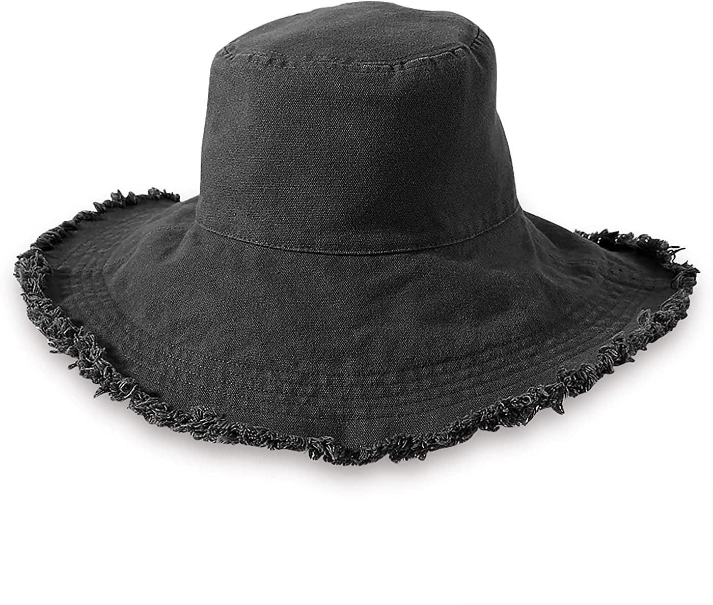 HZEYN Bucket Hats for Women Wide Brim Summer Travel Packable Cotton Bucket Beach Sun Hat UPF 50+ Apparel & Accessories > Clothing Accessories > Hats HZEYN Black  