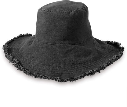 HZEYN Bucket Hats for Women Wide Brim Summer Travel Packable Cotton Bucket Beach Sun Hat UPF 50+ Apparel & Accessories > Clothing Accessories > Hats HZEYN Black  
