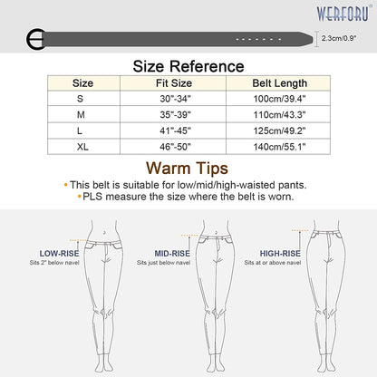 WERFORU 2 Pack Women Leather Belt Waist Skinny Dress Belts Solid Pin Buckle Belt for Jeans Pants Apparel & Accessories > Clothing Accessories > Belts WERFORU   