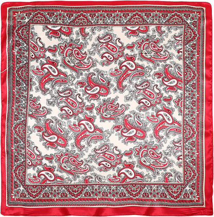 HAIMEIKANG Satin Head Scarves Square Silk Feeling Hair Scarf 4 PCS 23.6 Inches Headscarf for Women Silk Hair Bandanas Apparel & Accessories > Clothing Accessories > Bandanas & Headties HAIMEIKANG   