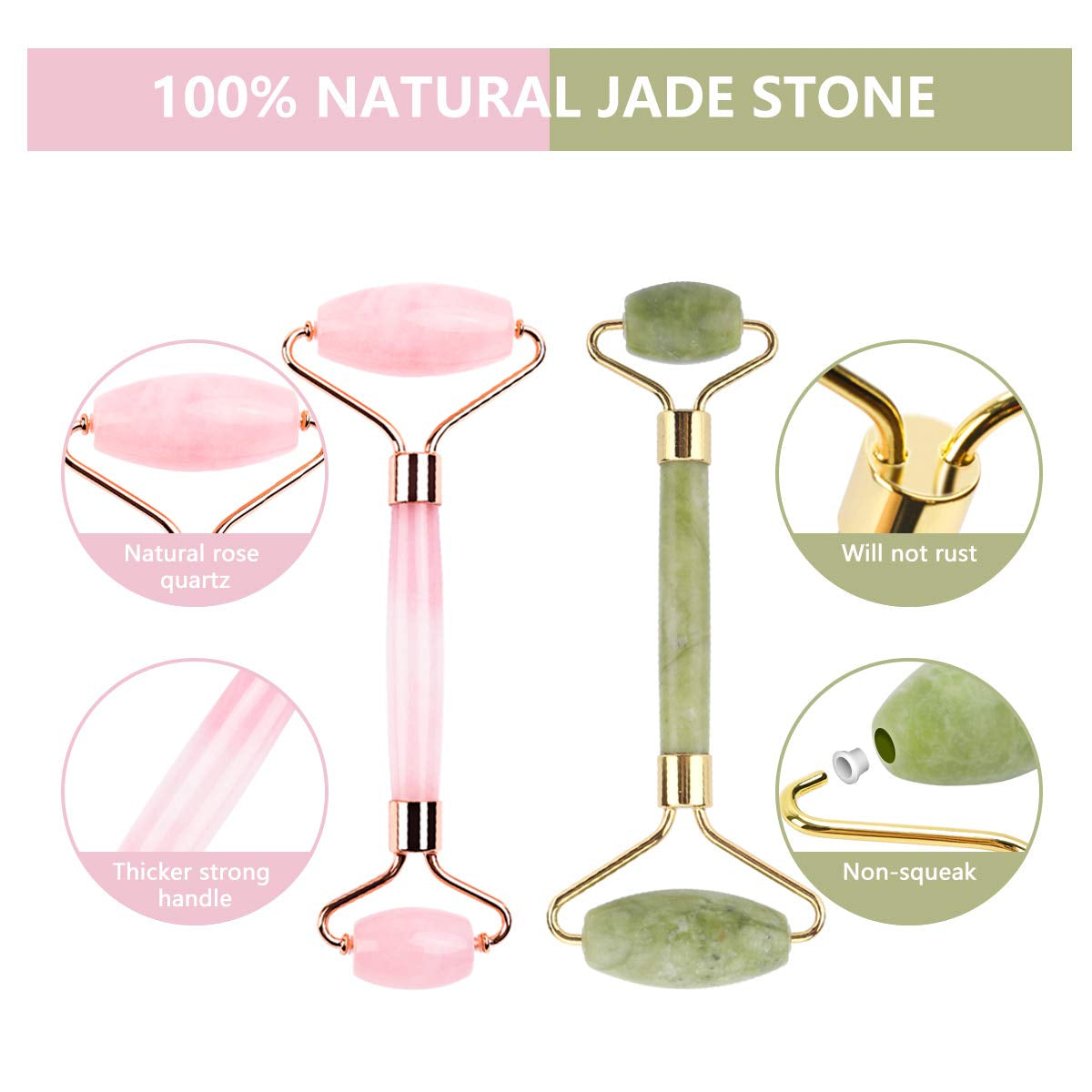Deciniee Jade Roller for Face,Gua Sha Massage Tool,Rose Quartz Jade Roller and Gua Sha 6 in 1 Face Massager Women Gift Set,Anti-Aging Authentic Facial Beauty Roller-Rejuvenate Skin and Remove Wrinkles Health & Beauty > Personal Care > Cosmetics > Cosmetic Tools > Skin Care Tools Deciniee   