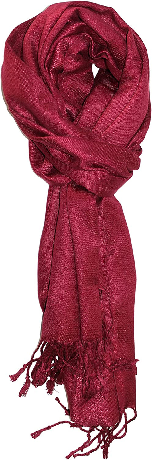 Ted & Jack - Dreams of Stardom Sparkling Metallic Pashmina Scarf Apparel & Accessories > Clothing Accessories > Scarves & Shawls Ted and Jack Crimson  