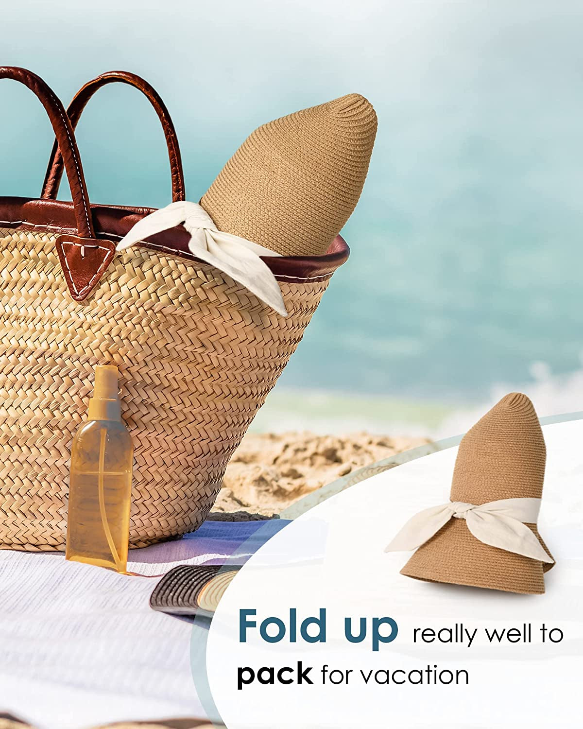 FURTALK Sun Hats for Women Wide Brim Straw Hat Beach Hat UPF UV Foldable Packable Cap for Travel Apparel & Accessories > Clothing Accessories > Hats KYLIE MAX   