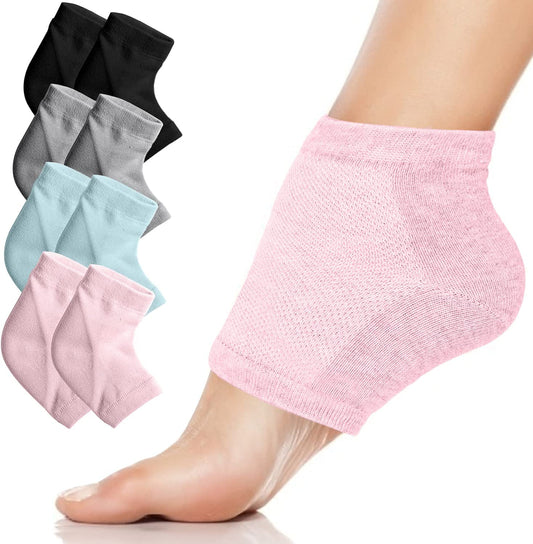 Moisturizing Heel Gel Socks - Heal Dry Cracked Dead Skin Foot Care Softener Pedicure Spa Sock Set | 4 Pairs Soft Silicone Lotion Ankle Sleeves to Repair Eczema Callus Rough Pain Relief Treatment Health & Beauty > Personal Care > Foot Care YOTURO   