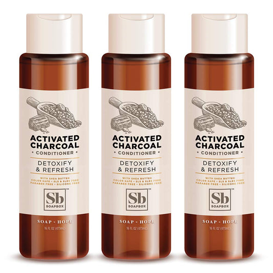 Soapbox Soap Hair Conditioner, Hydrating & Detangling Conditioner W/Vitamin E, Shea Butter & Activated Charcoal- Sulfate, Paraben & Silicone Free Vegan Hair Care for Dry Hair - 16Oz Pack of 3 Health & Beauty > Personal Care > Hair Care Soapbox Activated Charcoal 3 Count 