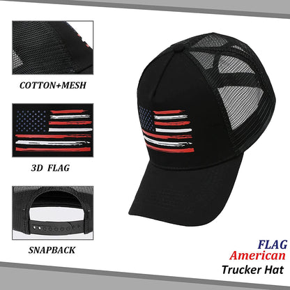 VIONLAN Baseball Cap American Flag Trucker Hat for Men Women 3D Embossed Logo Adjustable Outdoor Mesh Snapback Hat Apparel & Accessories > Clothing Accessories > Hats VIONLAN   