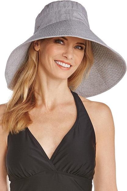 Coolibar UPF 50+ Women'S Brittany Beach Hat - Sun Protective Apparel & Accessories > Clothing Accessories > Hats Coolibar Black/White Ticking One Size 