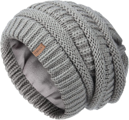 FURTALK Knit Beanie Hats for Women Men Fleece Lined Ski Skull Cap Slouchy Winter Hat Apparel & Accessories > Clothing Accessories > Hats KYLIE MAX Light Grey  