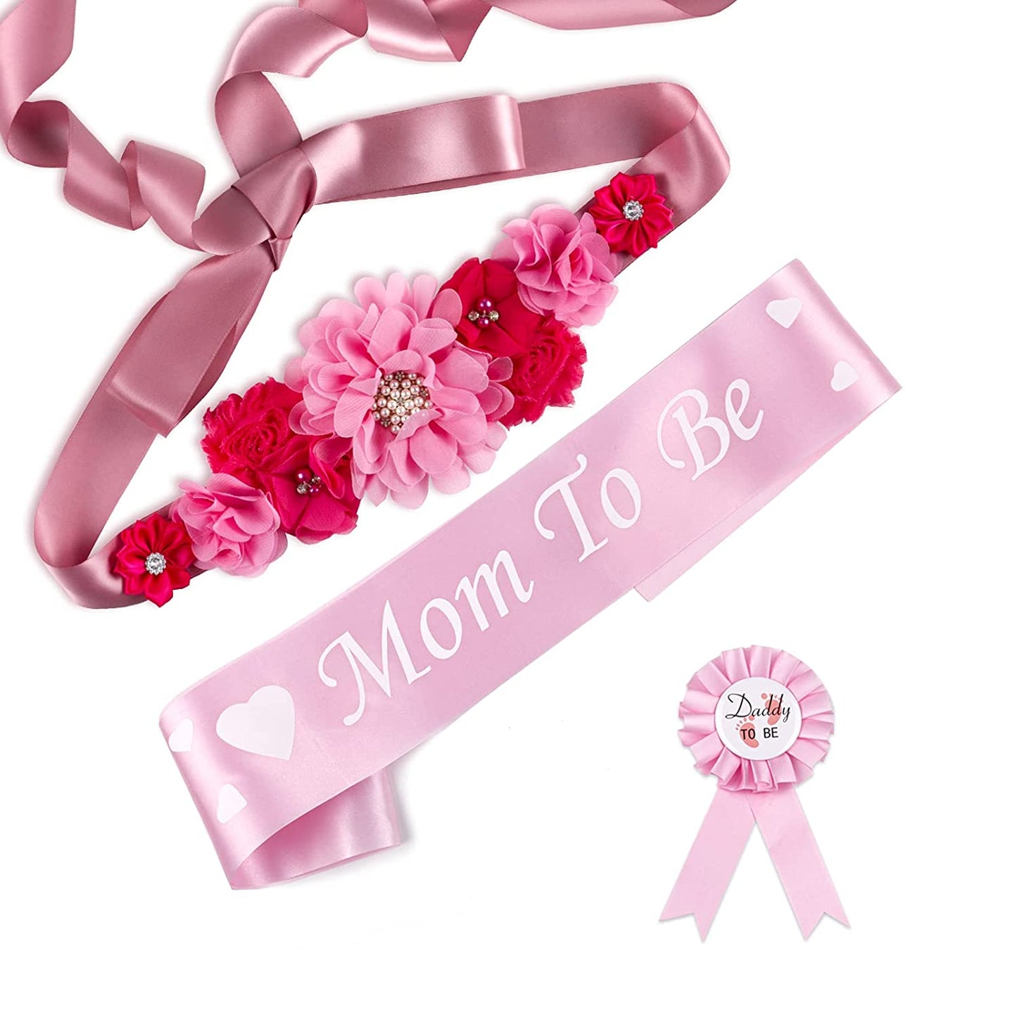 Baby Bee Baby Shower Mommy Sash Pregnancy Sash Keepsake Baby Shower Flower for Gender Reveal (Royal Blue) Apparel & Accessories > Clothing Accessories > Sashes Baby Noah Rose Red  