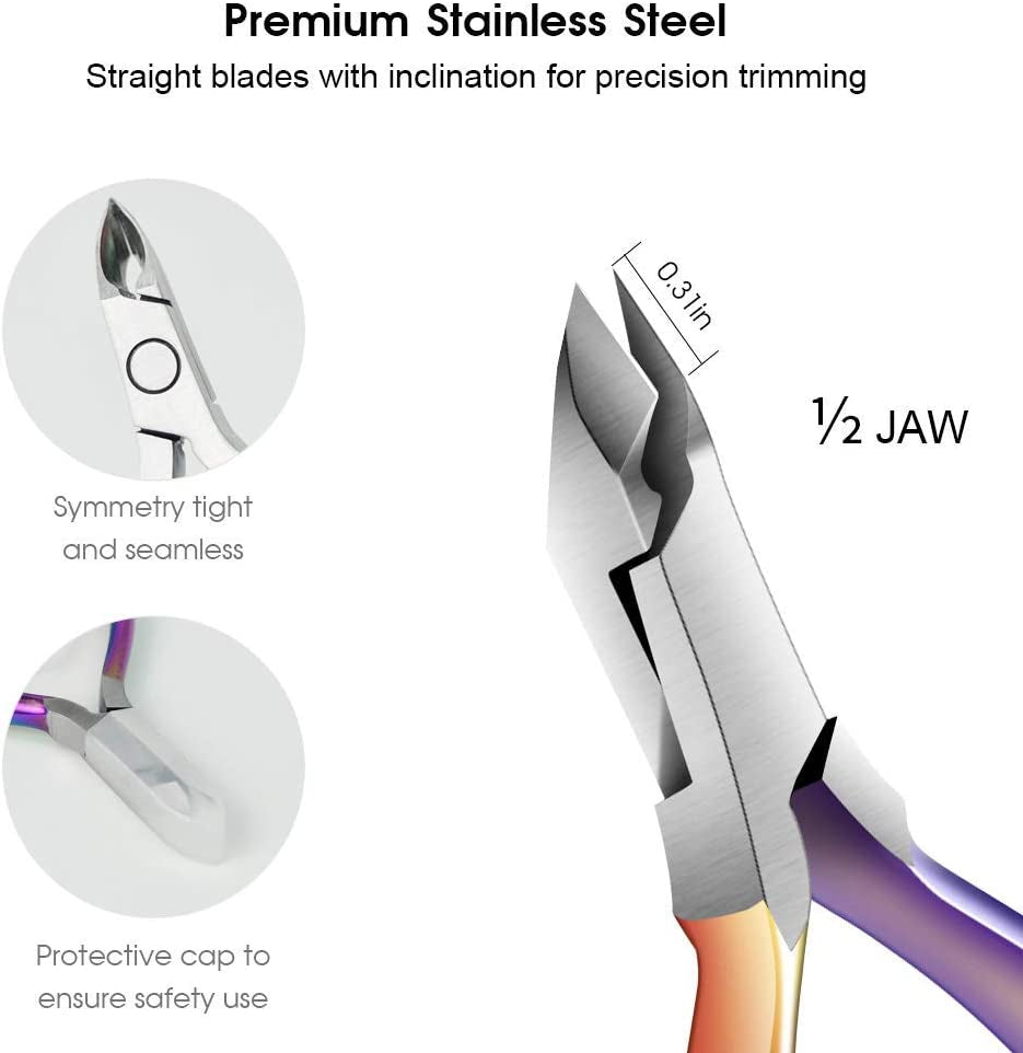 Cuticle Trimmer with Cuticle Pusher, JUNHCZOY Cuticle Remover Cuticle Nippers Professional Stainless Steel Cuticle Cutter Clippers Manicure Pedicure Tools for Fingernails and Toenails Health & Beauty > Personal Care > Cosmetics > Cosmetic Tools > Nail Tools JUNHCZOY   