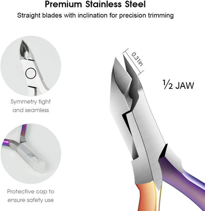 Cuticle Trimmer with Cuticle Pusher, JUNHCZOY Cuticle Remover Cuticle Nippers Professional Stainless Steel Cuticle Cutter Clippers Manicure Pedicure Tools for Fingernails and Toenails Health & Beauty > Personal Care > Cosmetics > Cosmetic Tools > Nail Tools JUNHCZOY   